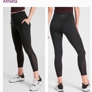 Athleta Black High-Waisted Mesh Leggings